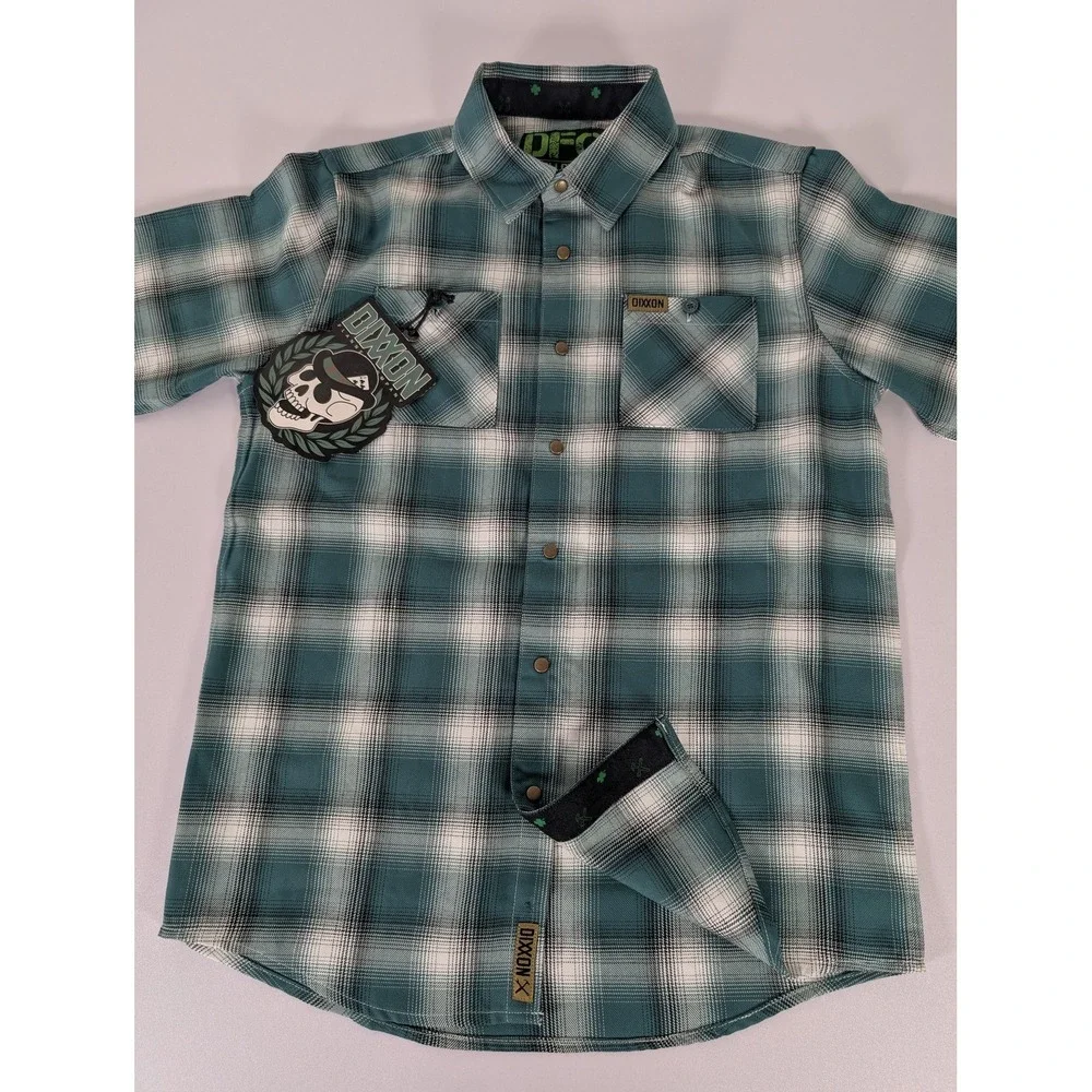 Dixxon Flannel Shirt‎ Youth XL Green Plaid Button Up DFC Tech Blend New Tags